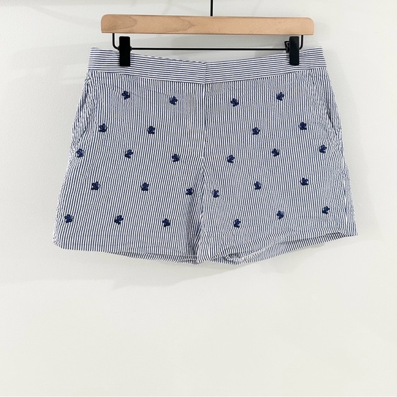 Brooks Brothers 364 Seersucker Shorts Bee Embroidered Blue Size 6 - Picture 2 of 6